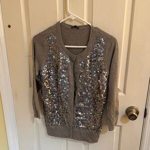 Talbots Light Gray Knit Crewneck Sweater